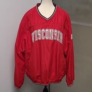 Colosseum Athletics Size L Red Wisconsin Windbreaker Sweatshirt
